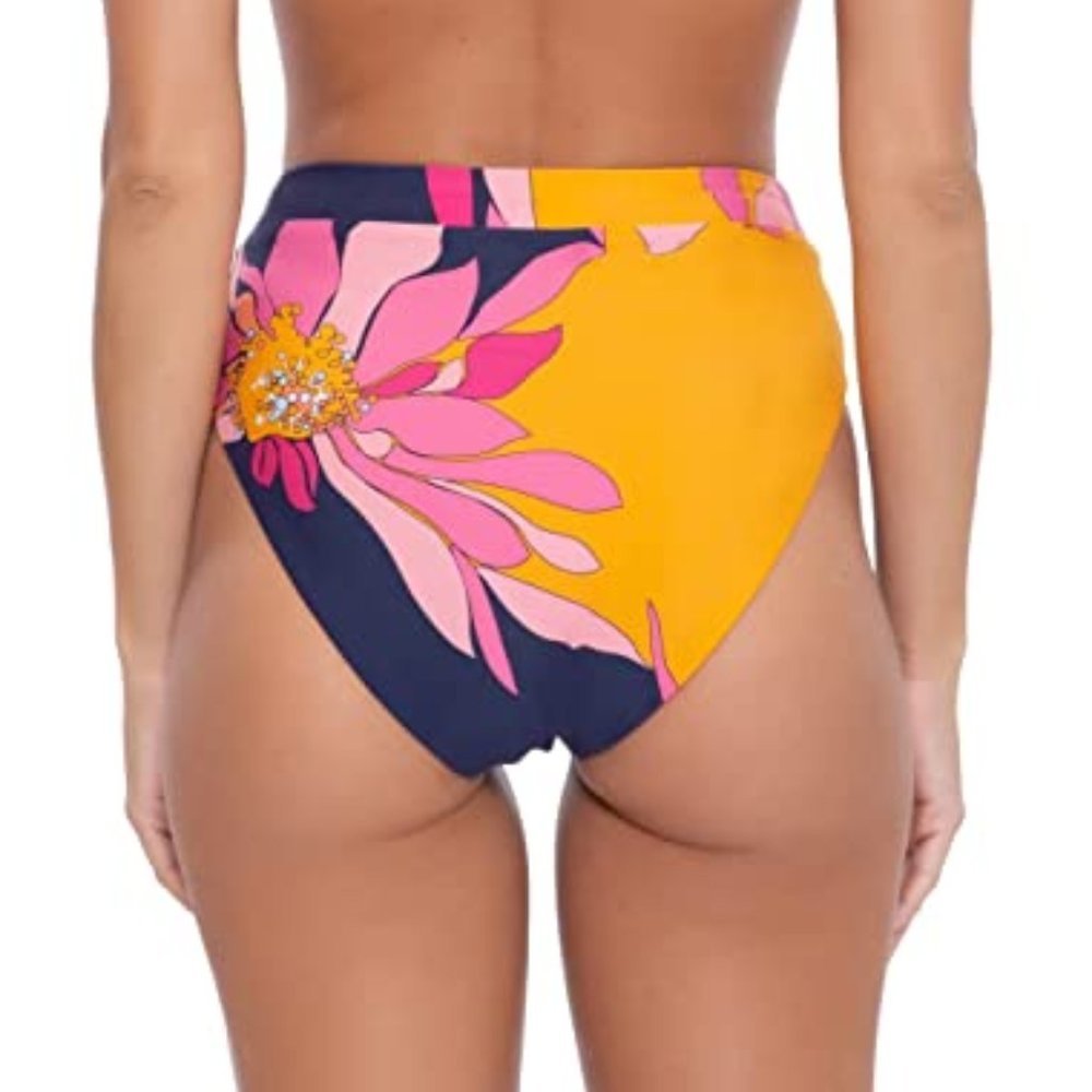 Trina Turk Breeze Printed High-Waist Bikini Bottoms Size 10 - Picture 7 of 7